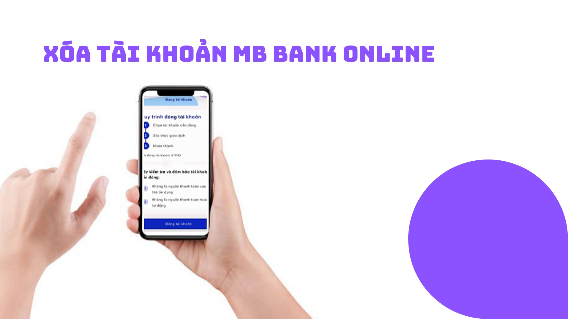 Xóa tài khoản MB Bank online